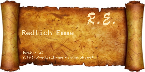 Redlich Emma névjegykártya